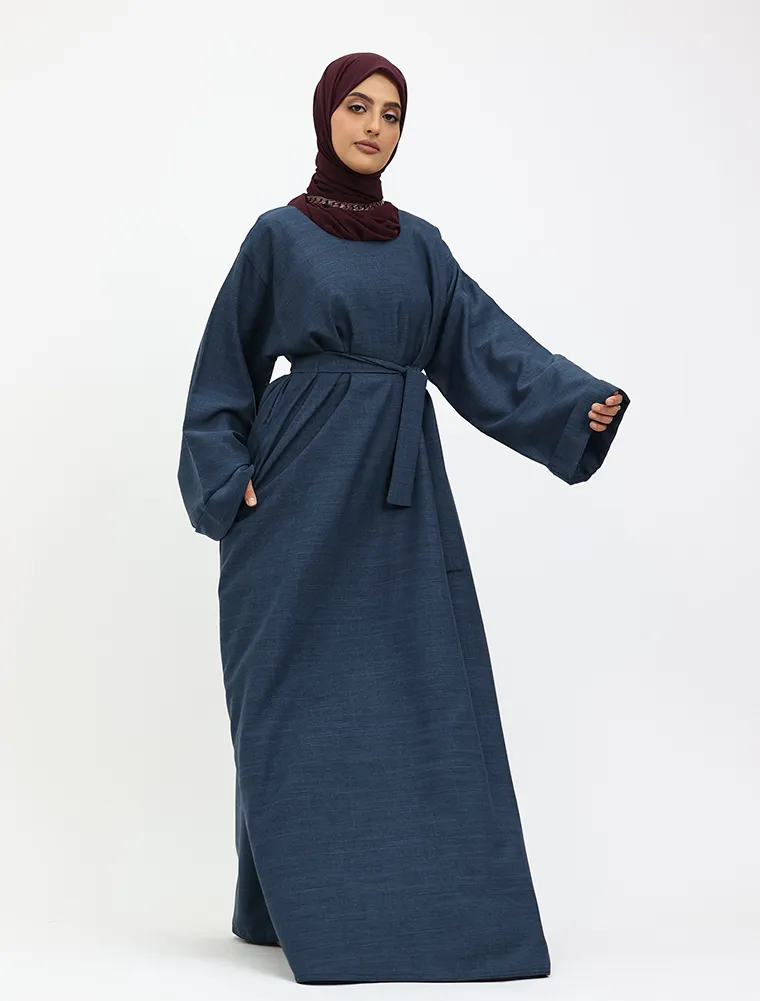 Navy Linen Abaya